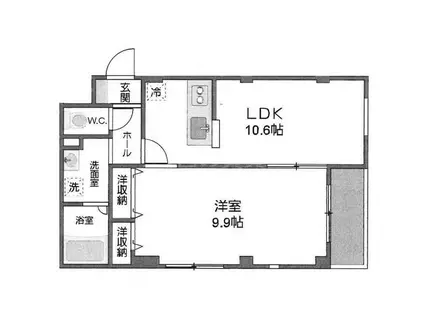 ＪＲ南武線 武蔵新城駅 徒歩15分 4階建 築12年(1LDK/4階)の間取り写真