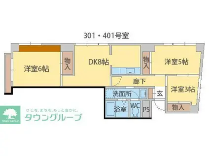 共栄マンション(3DK/3階)の間取り写真