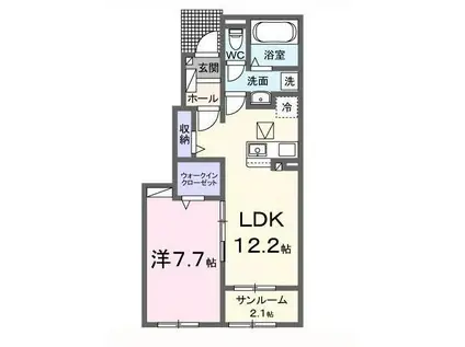 R.N.P レジデンス I(1LDK/1階)の間取り写真