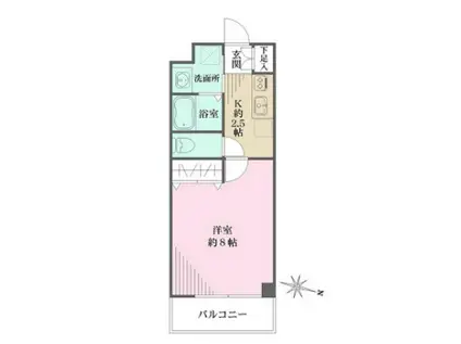 スリーブライト川口幸町(1K/1階)の間取り写真