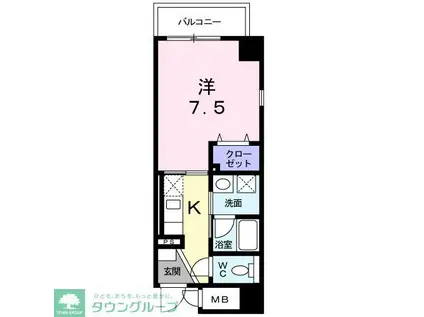 プレールヨコスカ(1K/6階)の間取り写真