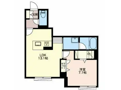 IRENE(1LDK/1階)の間取り写真