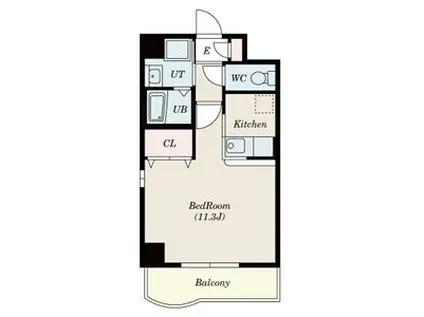 フローラルガーデン(1K/4階)の間取り写真