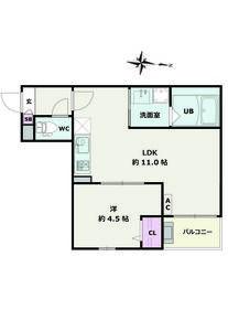 JACK OHATAI(1LDK/2階)の間取り写真