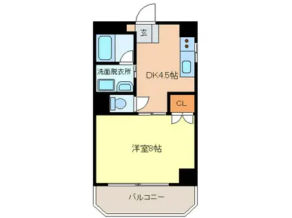 パティオ新栄(1DK/6階)の間取り写真