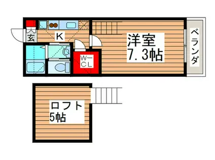 ココパーム妙典(1K/2階)の間取り写真