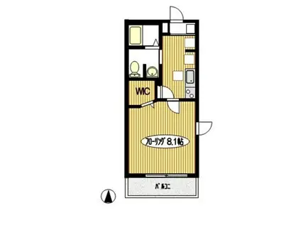 ポーラスター(1K/1階)の間取り写真