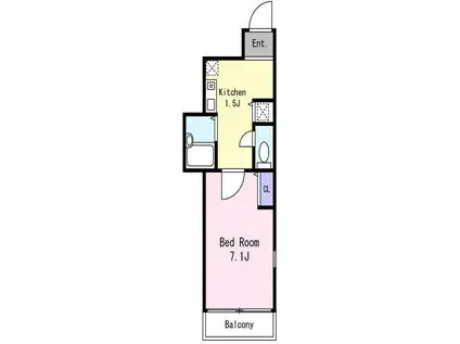 日暮里中央COURT(1K/4階)の間取り写真