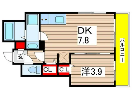 BRIGHT FUTURE 東大島(1DK/5階)の間取り写真