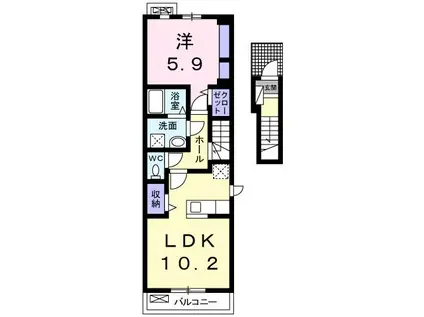 メゾン・ド・エクラII(1LDK/2階)の間取り写真