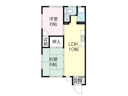 コーポミリオンリーフ(2LDK/1階)の間取り写真