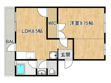 ゆめハイツ(1LDK/2階)の間取り写真