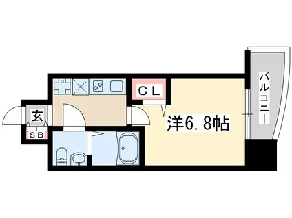 セレニテ江坂グランデ(1K/15階)の間取り写真