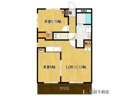 アムールTMKEISHI(2LDK/2階)の間取り写真