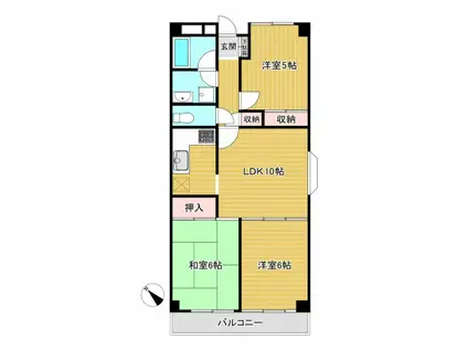 マーブルタウンいずみ(3LDK/4階)の間取り写真