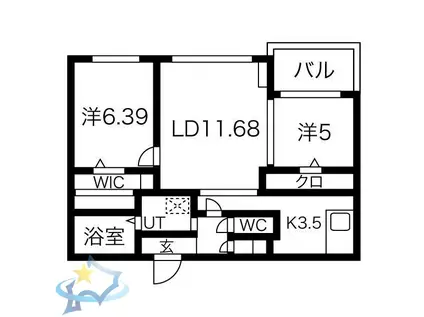 C-SELECTION.STELLA1(2LDK/3階)の間取り写真