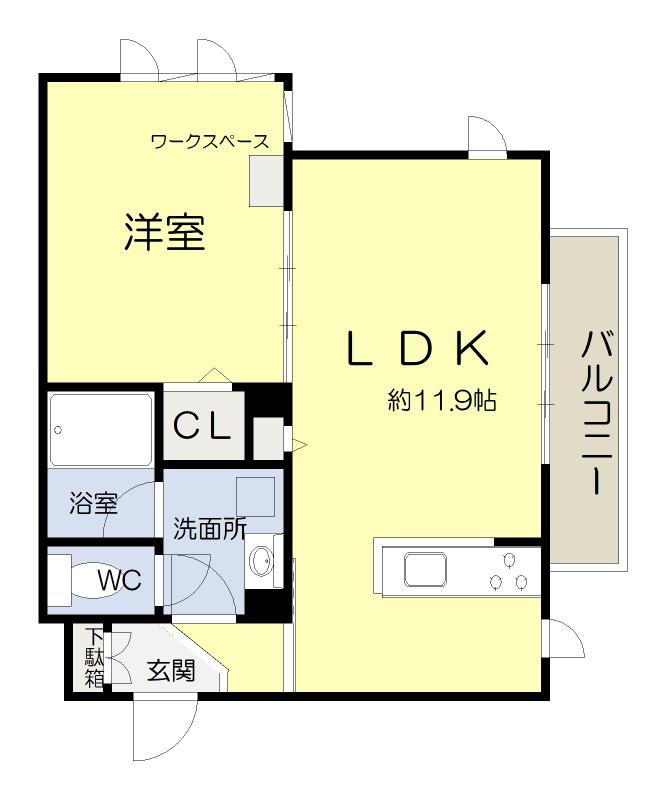BELLA LUCE(1LDK/3階)の間取り写真