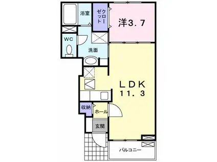 ブルームーンII(1LDK/1階)の間取り写真