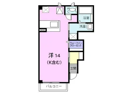 ベルアルモニーA(ワンルーム/1階)の間取り写真