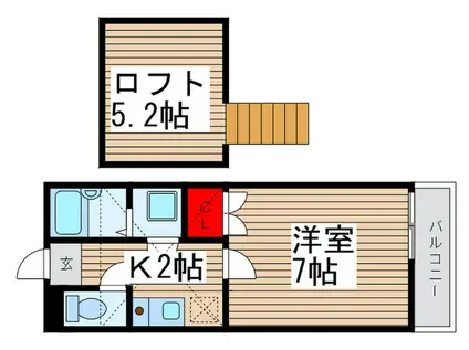 リバーベルのぎく野(1K/2階)の間取り写真