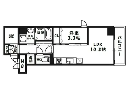 クレイン・レジデンス(1LDK/2階)の間取り写真