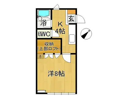 ミントハウス(1K/1階)の間取り写真