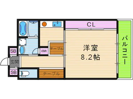 PERSONAGRATA(1K/4階)の間取り写真