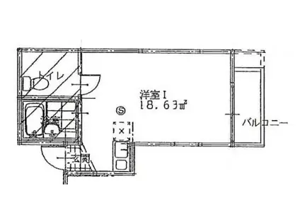 木乃池プラザ南馬込(1K/3階)の間取り写真
