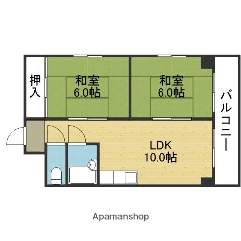 グラントピア高津(2LDK/7階)の間取り写真