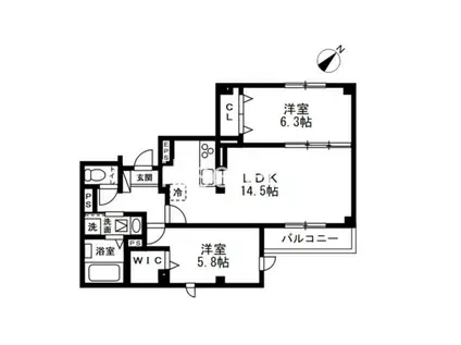 GRANDMAISONNISIHIBA(2LDK/3階)の間取り写真