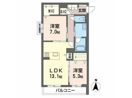 カピリナ本郷(2LDK/3階)の間取り写真