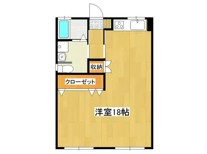 サンピラーハイツ(ワンルーム/1階)の間取り写真