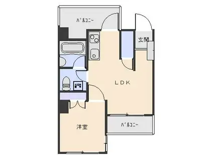 GRADE大倉山(1LDK/4階)の間取り写真