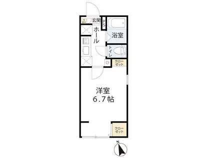 R STAGE(1K/1階)の間取り写真