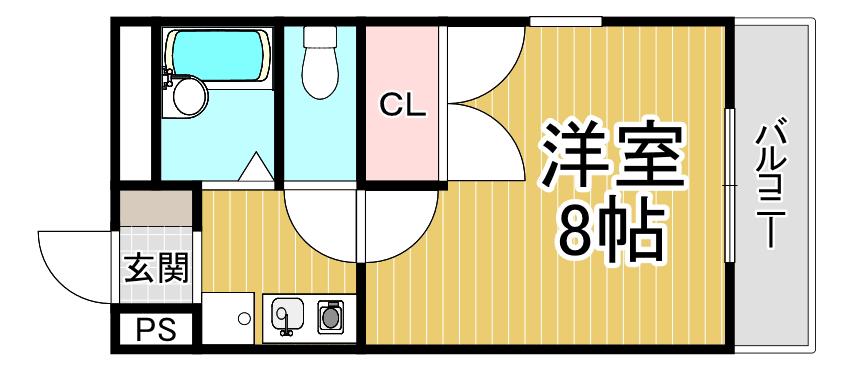 サンハイツ甲陽園(1K/3階)の間取り写真