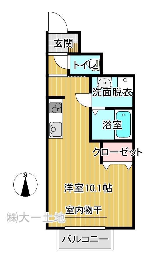 LEVEL TWEE(ワンルーム/1階)の間取り写真