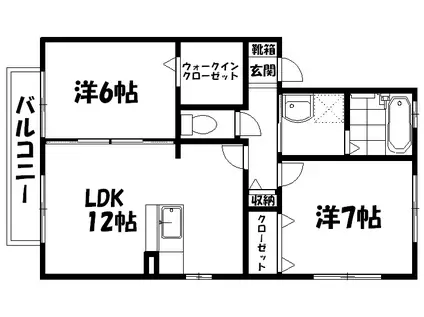 クレールコート(2LDK/1階)の間取り写真