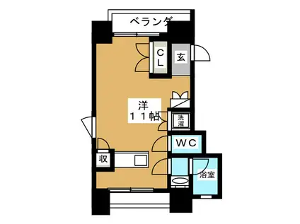 リーバ3(ワンルーム/2階)の間取り写真