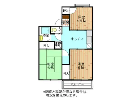 シマミハイツ(3DK/2階)の間取り写真