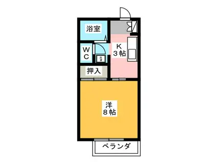 コーポマウントスリー(1K/2階)の間取り写真