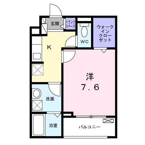 カルム 新久(1K/2階)の間取り写真