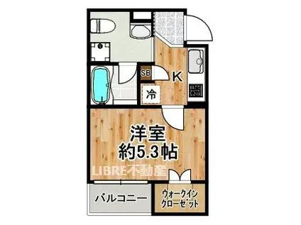 アコノーツII(1K/2階)の間取り写真