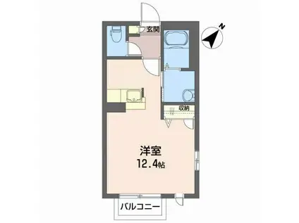 イーストII(ワンルーム/2階)の間取り写真