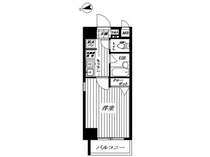 FUTIVAL汐留浜離宮パークサイドシティ(1K/7階)の間取り写真