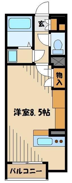 レオネクストシベール(ワンルーム/2階)の間取り写真