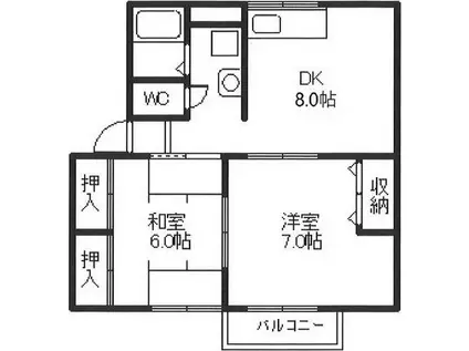 アークヒルズ明石(2DK/2階)の間取り写真