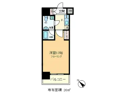 メインステージ王子II(1K/3階)の間取り写真