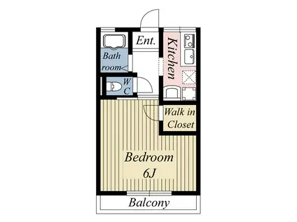 シティハイム池垣荘(1K/1階)の間取り写真