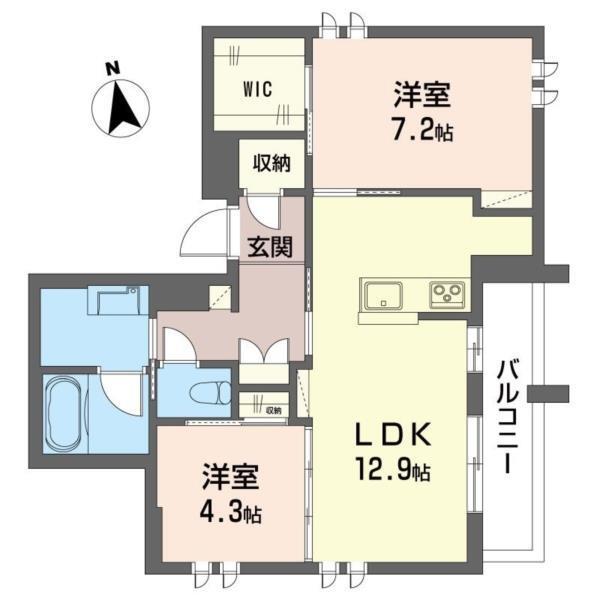 WADEN(2LDK/2階)の間取り写真