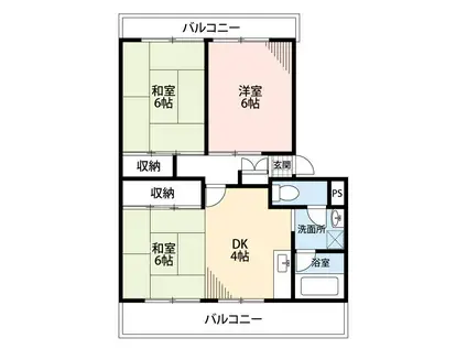 パークシティ白扇1号棟(3DK/1階)の間取り写真